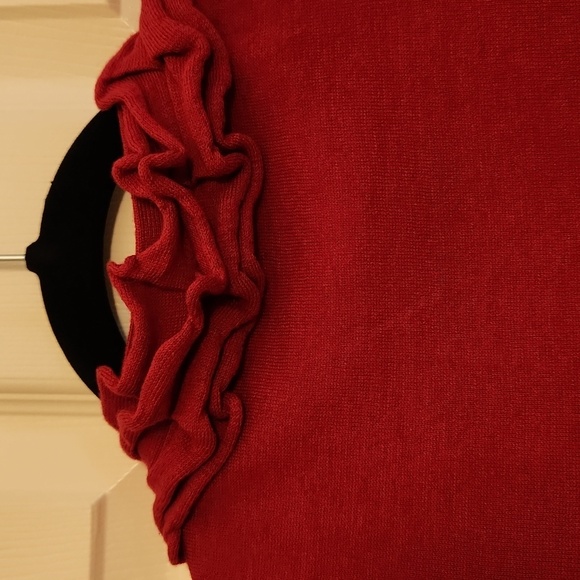 Talbots Established 1947 Bundle Red/Black Petite M Ruffle Button Front Sweaters - Picture 10 of 11